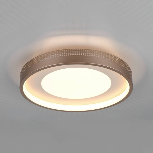 Stropné LED svetlo Solea, hnedé, Ø 40 cm, plast, Hnedá / hrdzavá, Obývacia izba / jedáleň, Plast, Moderný, Závesné svietidlo