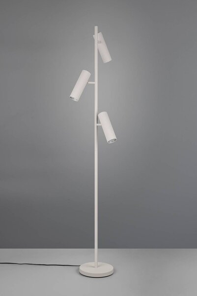 Trio Lighting Stojacia lampa Soka, svetlošedá, výška 150 cm, kov, 3-pl., Hliník / sivá / zinok, Obývacia izba / jedáleň, kov, Moderný
