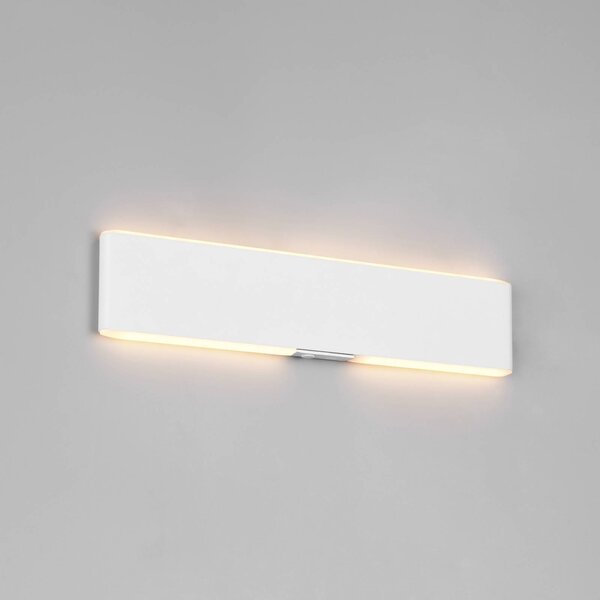 LED akumulátorové nástenné svetlo Conchita, šírka 32 cm, biela, kov,, Biela / opálová, Obývacia izba / jedáleň, kov, Moderný, Nástenné svietidlo