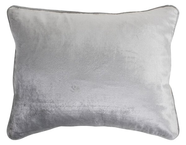 Obdĺžnikový šedo strieborný zamatový vankúš Grey - 35 * 45cm - Mars & More