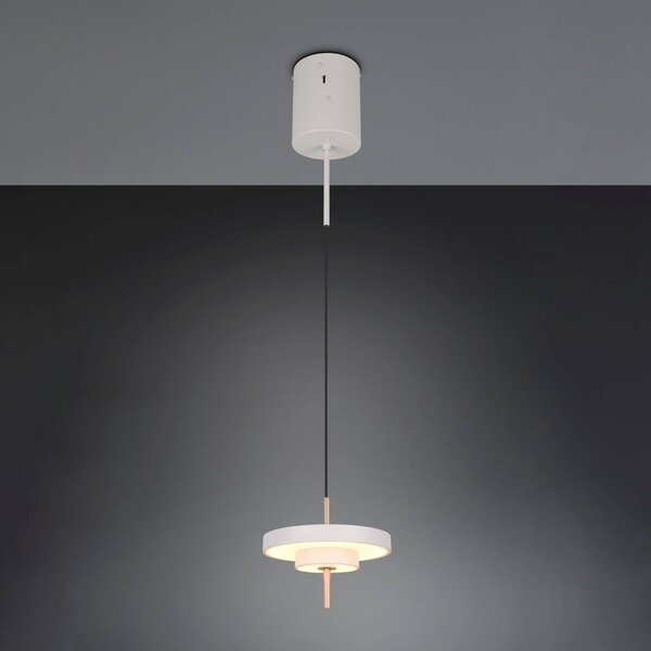 LED závesné svietidlo Keaton, svetlošedá, Ø 20 cm, kov,, Hliník / sivá / zinok, Obývacia izba / jedáleň, kov, Závesné svietidlo
