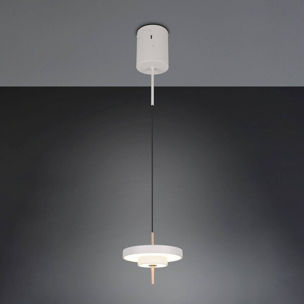 LED závesné svietidlo Keaton, svetlošedá, Ø 20 cm, kov,, Hliník / sivá / zinok, Obývacia izba / jedáleň, kov, Závesné svietidlo