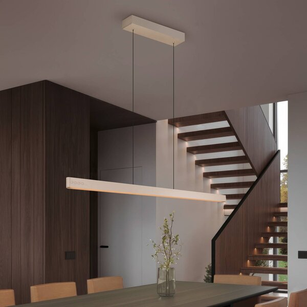LED závesné svietidlo Donegal, béžová farba, dĺžka 150 cm,, Krémová / jantárovo žltá, Obývacia izba / jedáleň, kov, Moderný, Závesné svietidlo