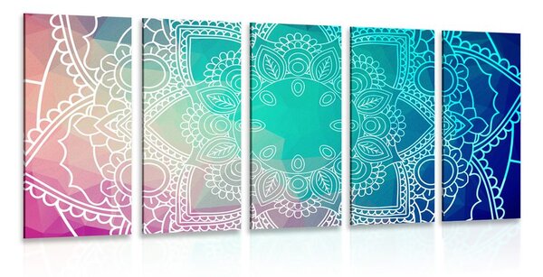 5-dielny obraz pastelová Mandala