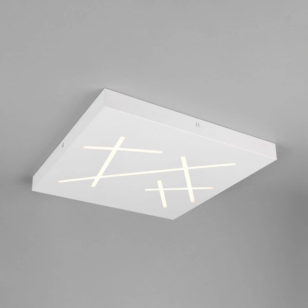 Trio Lighting stropné LED svetlo Snip, biele matné, dĺžka 50 cm, kov,, Biela / opálová, Obývacia izba / jedáleň, kov, Moderný, Stropné svetlo