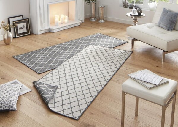 Hanse Home , Kusový koberec Twin-Wendeteppiche 103118 grau creme – na von aj na doma, 80x150, šedá, chodba / predsieň