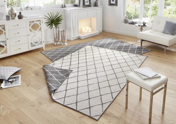 Hanse Home , Kusový koberec Twin-Wendeteppiche 103118 grau creme – na von aj na doma, 80x150, šedá, chodba / predsieň