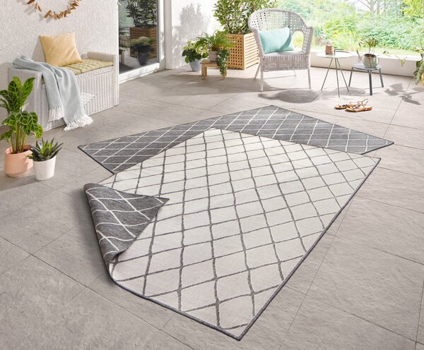 Hanse Home , Kusový koberec Twin-Wendeteppiche 103118 grau creme – na von aj na doma, 80x150, šedá, chodba / predsieň