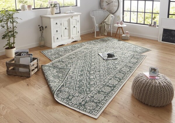 Hanse Home , Kusový koberec Twin-Wendeteppiche 103115 grün creme – na von aj na doma, 80x250, zelená, chodba / predsieň