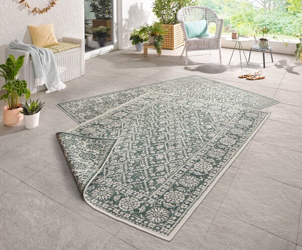 Hanse Home , Kusový koberec Twin-Wendeteppiche 103115 grün creme – na von aj na doma, 80x250, zelená, chodba / predsieň
