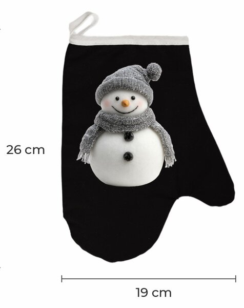 Vianočná kuchynská rukavica Snowbean EMI, čierna