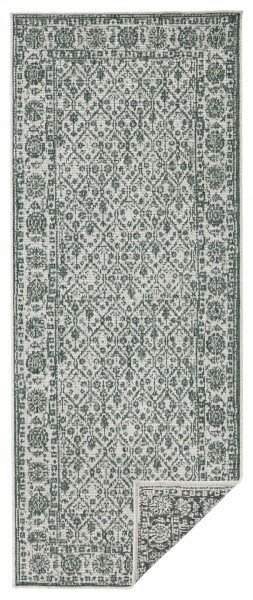 Hanse Home , Kusový koberec Twin-Wendeteppiche 103115 grün creme – na von aj na doma, 80x250, zelená, chodba / predsieň