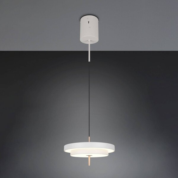 LED závesné svietidlo Keaton, svetlošedá, Ø 40 cm, kov,, Hliník / sivá / zinok, Obývacia izba / jedáleň, kov, Závesné svietidlo
