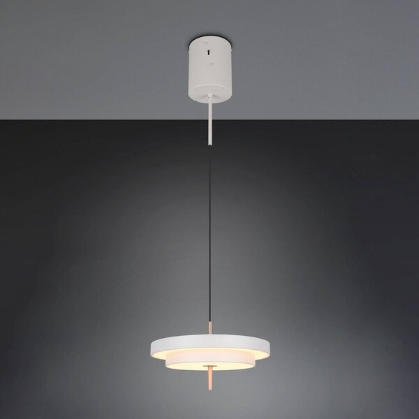 LED závesné svietidlo Keaton, svetlošedá, Ø 40 cm, kov,, Hliník / sivá / zinok, Obývacia izba / jedáleň, kov, Závesné svietidlo