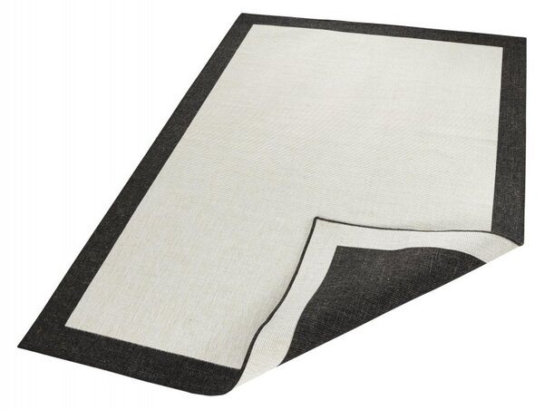 Hanse Home, Kusový koberec Twin-Wendeteppiche 103105 creme schwarz – na von aj na doma, 80x150, čiernobiela, chodba / predsieň