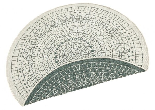 Hanse Home, Kusový koberec Twin-Wendeteppiche 103103 creme grün – na von aj na doma, 140x140 (priemer) kruh, zelená, chodba / predsieň