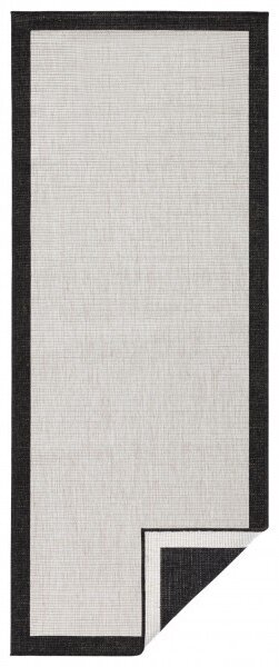 Hanse Home, Kusový koberec Twin-Wendeteppiche 103105 creme schwarz – na von aj na doma, 80x150, čiernobiela, chodba / predsieň