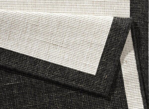 Hanse Home, Kusový koberec Twin-Wendeteppiche 103105 creme schwarz – na von aj na doma, 80x150, čiernobiela, chodba / predsieň