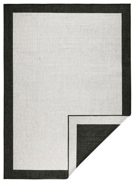 Hanse Home, Kusový koberec Twin-Wendeteppiche 103105 creme schwarz – na von aj na doma, 80x150, čiernobiela, chodba / predsieň