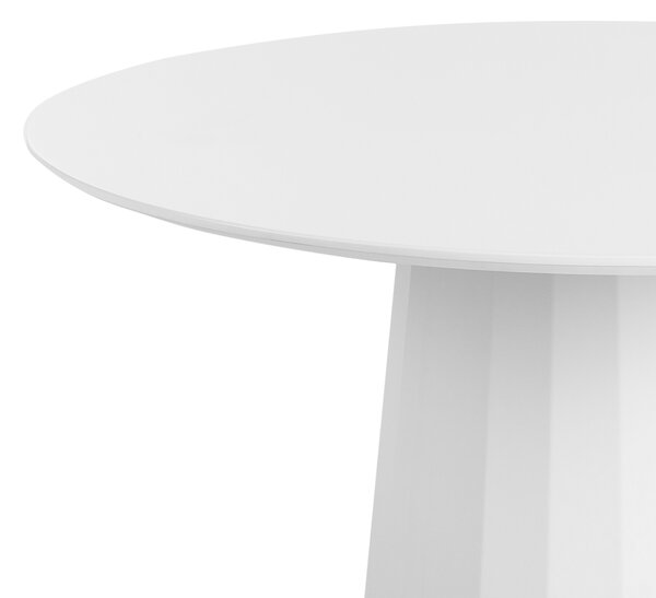 Jedálenský stôl biely MDF oceľový rám ø 100 cm okrúhly moderný škandinávsky štýl