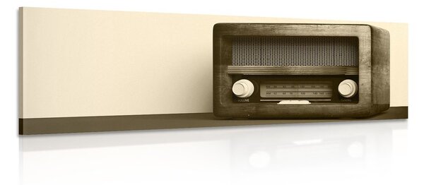 Obraz retro rádio v sépiovom prevedení