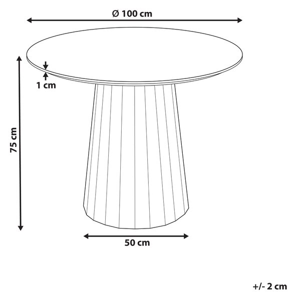 Jedálenský stôl biely MDF oceľový rám ø 100 cm okrúhly moderný škandinávsky štýl