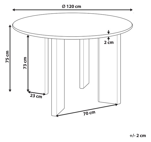 Jedálenský stôl čierny MDF oceľový rám ø 120 cm okrúhly moderný škandinávsky štýl