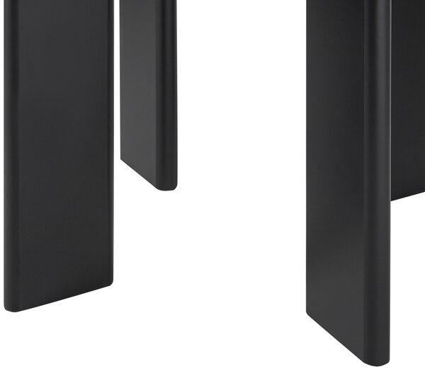 Jedálenský stôl čierny MDF oceľový rám ø 120 cm okrúhly moderný škandinávsky štýl