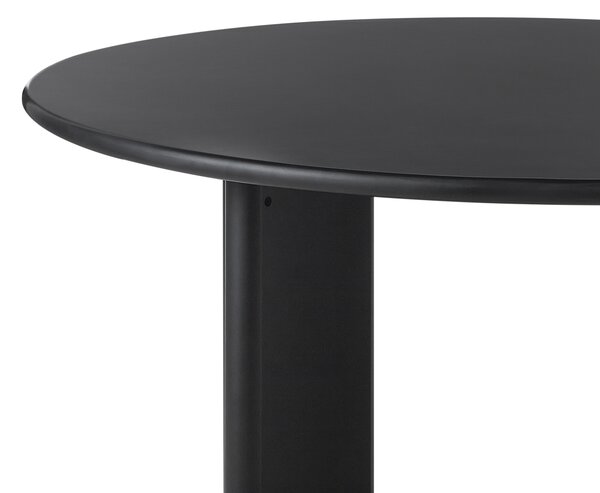 Jedálenský stôl čierny MDF oceľový rám ø 120 cm okrúhly moderný škandinávsky štýl
