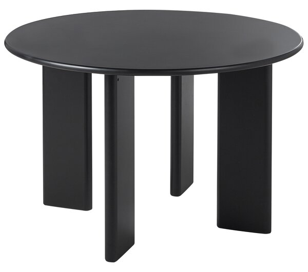 Jedálenský stôl čierny MDF oceľový rám ø 120 cm okrúhly moderný škandinávsky štýl