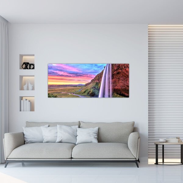 Obraz - Vodopád Seljalandsfoss (120x50 cm)