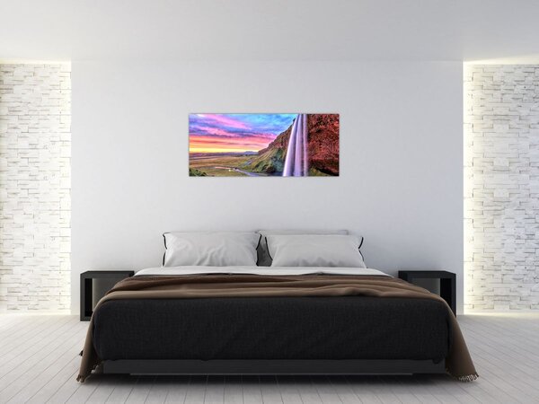 Obraz - Vodopád Seljalandsfoss (120x50 cm)