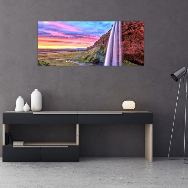 Obraz - Vodopád Seljalandsfoss (120x50 cm)