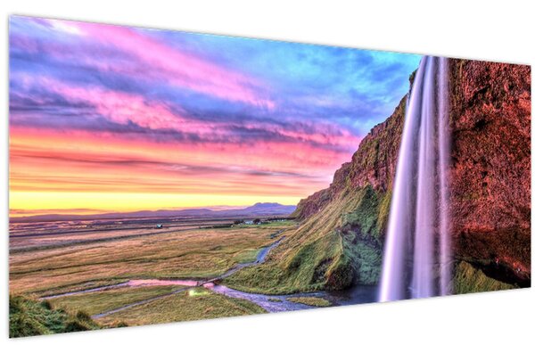 Obraz - Vodopád Seljalandsfoss (120x50 cm)