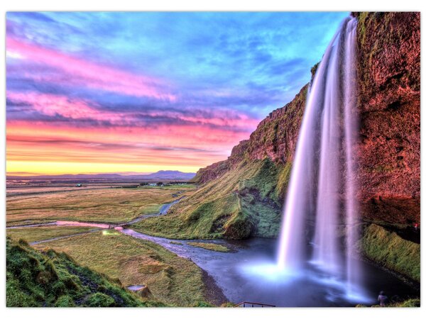 Obraz - Vodopád Seljalandsfoss (70x50 cm)
