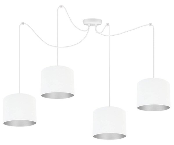 Závesné svietidlo Mediolan Spider, 4x textilné tienidlo (výber z 10 farieb), (výber z 2 farieb konštrukcie), ch
