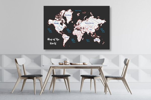 Obraz na korku jedinečná mapa sveta