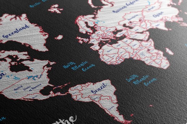 Obraz na korku jedinečná mapa sveta