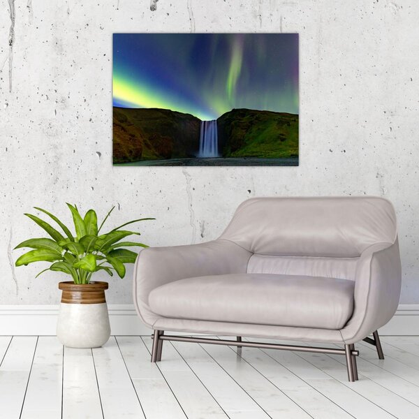 Obraz - Polárna žiara na Islande (70x50 cm)
