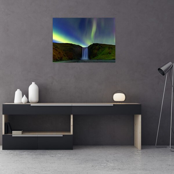 Obraz - Polárna žiara na Islande (70x50 cm)
