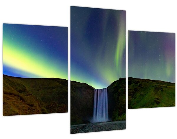 Obraz - Polárna žiara na Islande (90x60 cm)