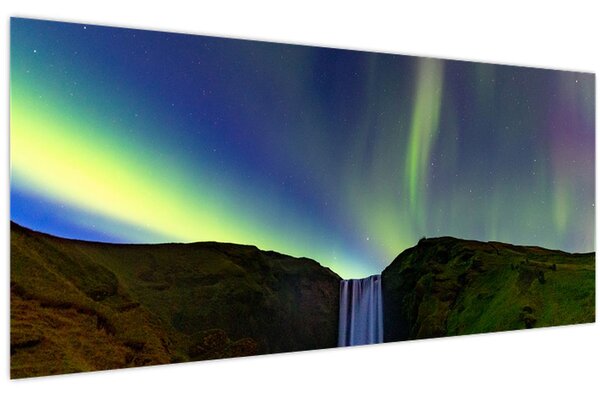 Obraz - Polárna žiara na Islande (120x50 cm)