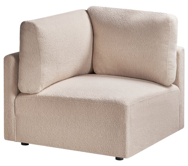 Rohový sedací diel béžové buklé čalúnenie 1-miestny modul minimalistický moderný štýl obývacia izba