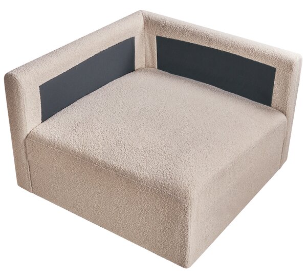Rohový sedací diel béžové buklé čalúnenie 1-miestny modul minimalistický moderný štýl obývacia izba