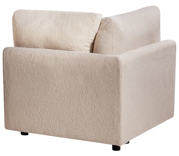 Rohový sedací diel béžové buklé čalúnenie 1-miestny modul minimalistický moderný štýl obývacia izba