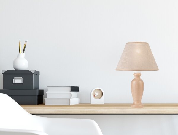 Stolná lampa AMFORA 1xE27/60W/230V béžová/buk
