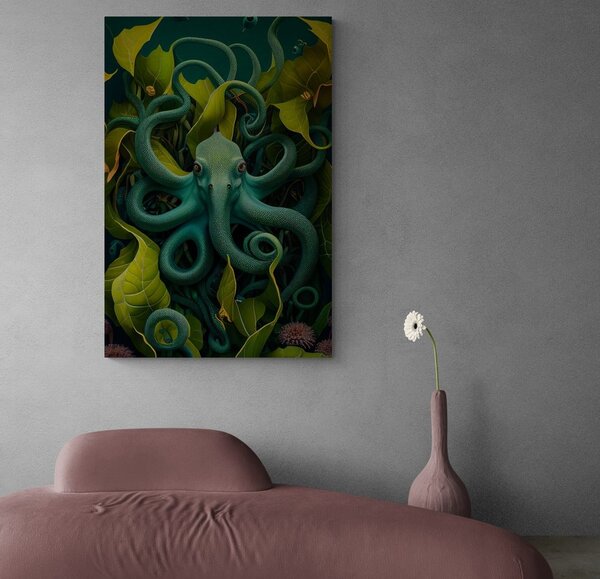 Obraz surrealistická chobotnica