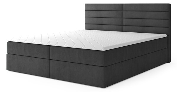 Čalúnená boxspring posteľ Cargo - čierna Rozmer: 140x200