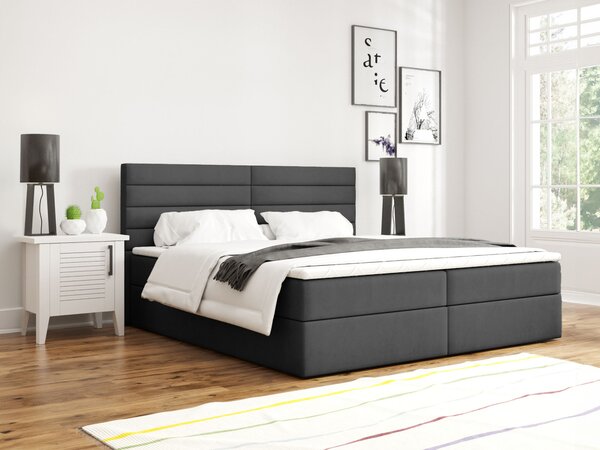 Čalúnená boxspring posteľ Cargo - čierna Rozmer: 140x200