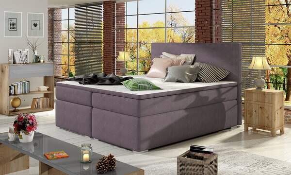 Čalúnená manželská posteľ s úložným priestorom Diana 180 - fialová